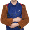 Weldas Lava Brown™ split cowleather welding sleeves (pair), 58 cm long