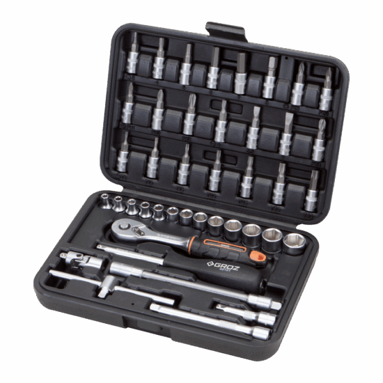 Groz 42 Piece Hand Socket Set 1/4