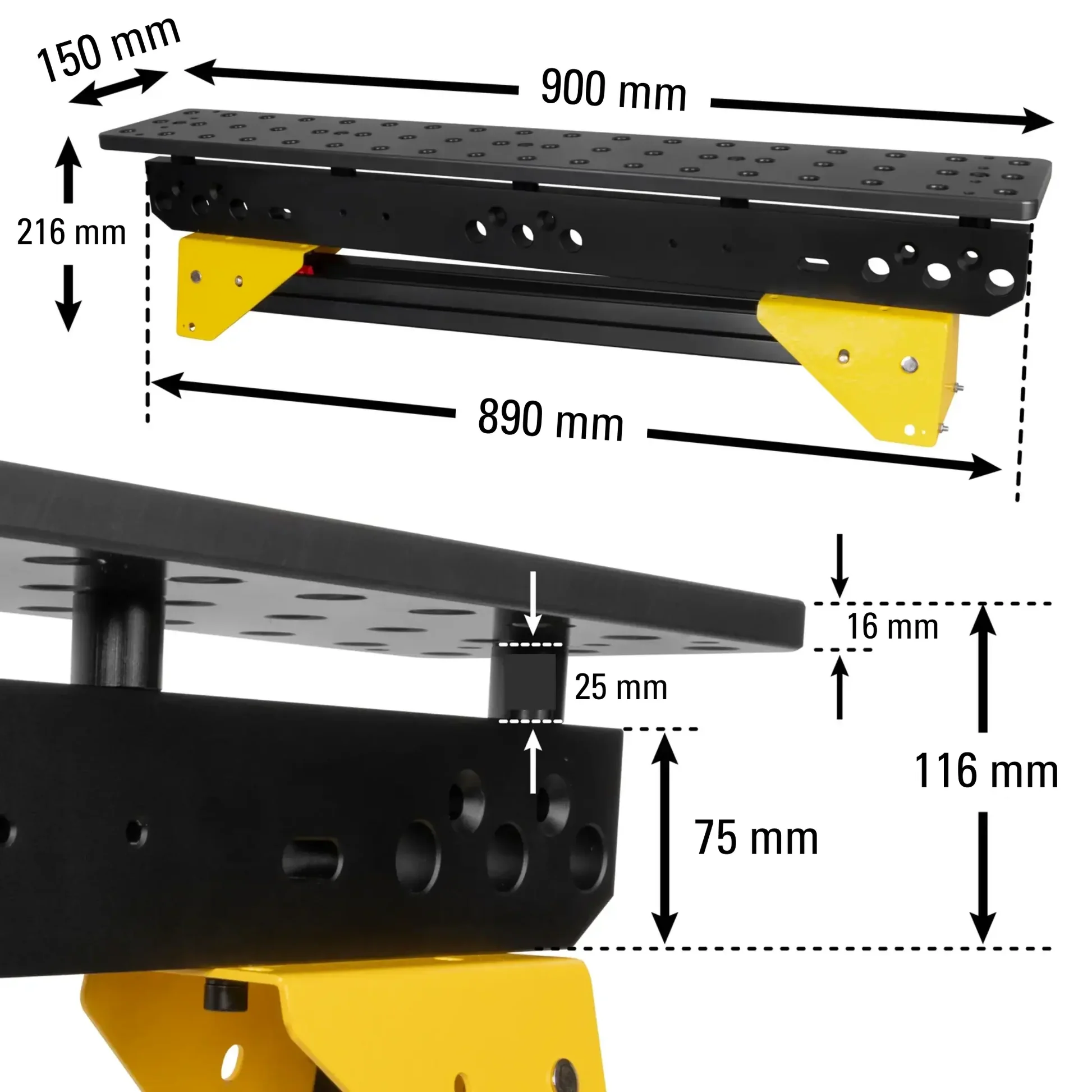 Stronghand Scout 36 Sawhorse Kit (900 × 150 mm) – 16 mm Modular Fixturing Work Stand System - Image 11